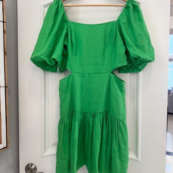 Lilly Pulitzer Kylanne Elbow Sleeve Linen Dress Gecko Green - Picture 8 of 8